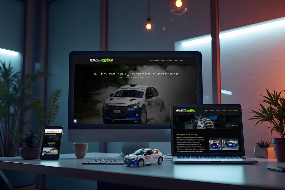 Mockup del sito web realizzato per Galauto Motorsport a Cuorgnè