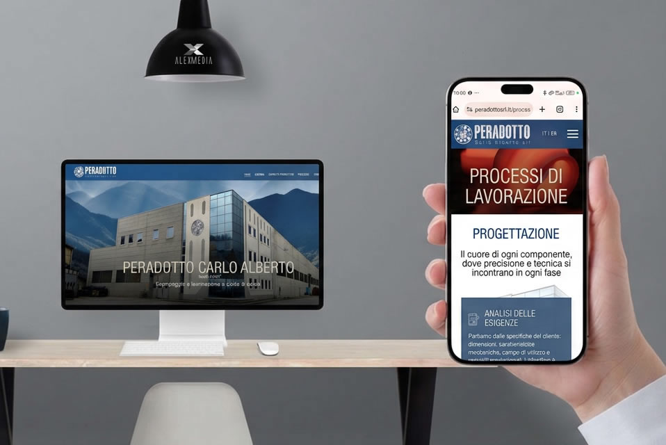 Sito web per Peradotto Srl azienda manifatturiera a Torino