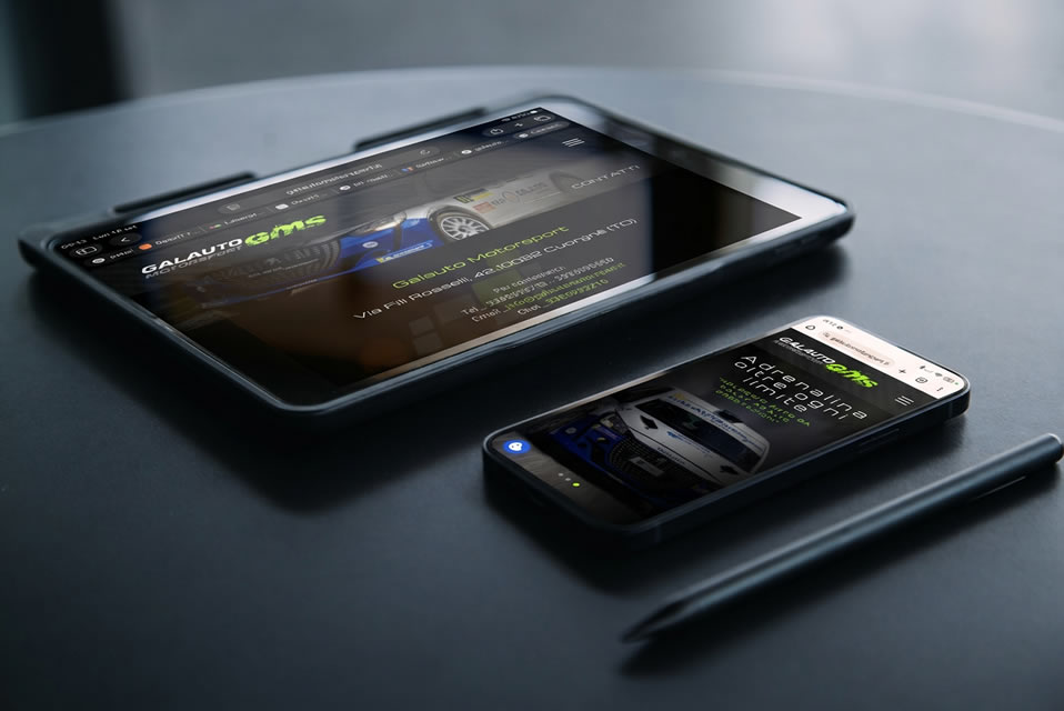 Versione mobile e tablet del sito web di Galauto Motorsport a Cuorgnè